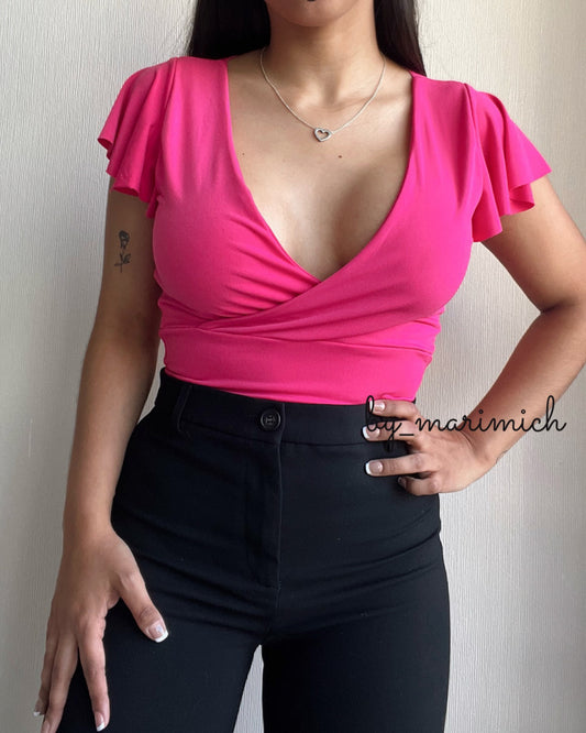 Top dup zara vuelitos fucsia