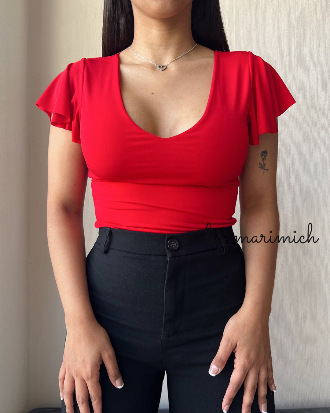 Body dup zara vuelitos rojo