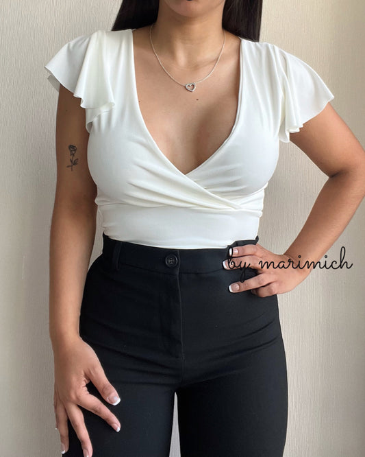 Top dup zara vuelitos  blanco