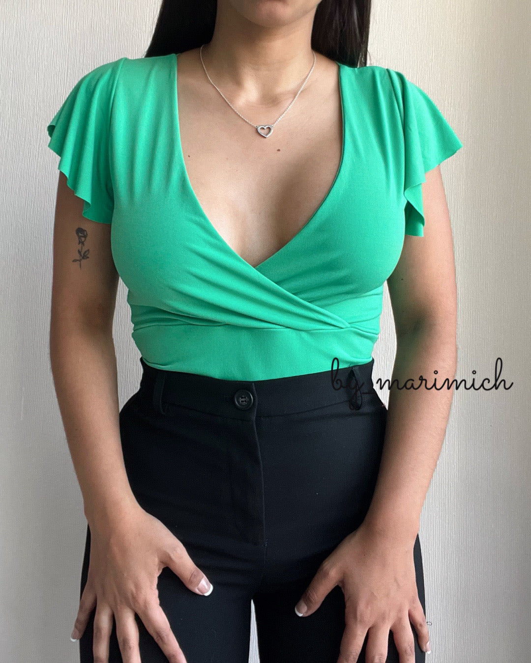 Top dup zara vuelitos verde