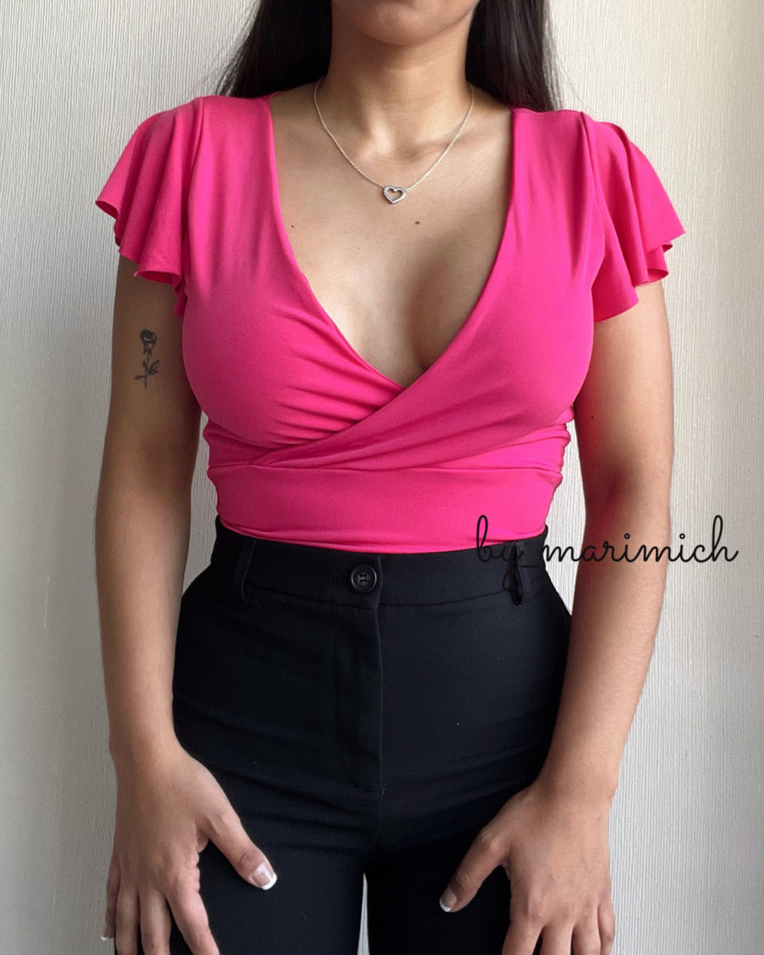 Top dup zara vuelitos fucsia