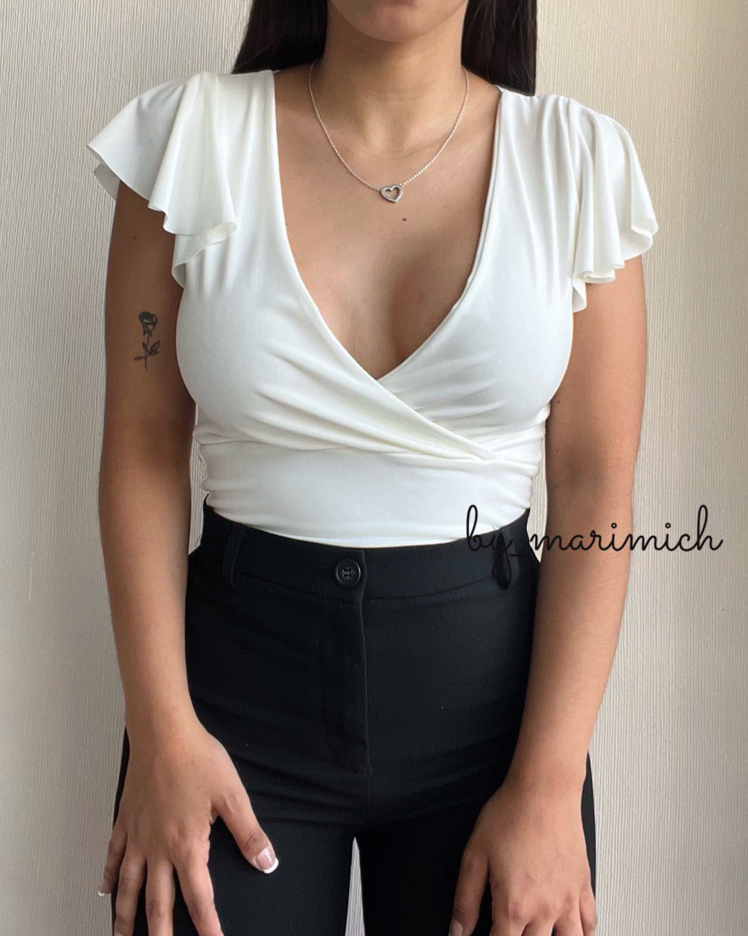 Top dup zara vuelitos  blanco