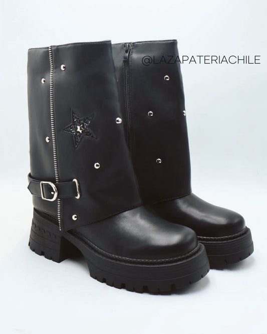 Bota shark estrellitas negro