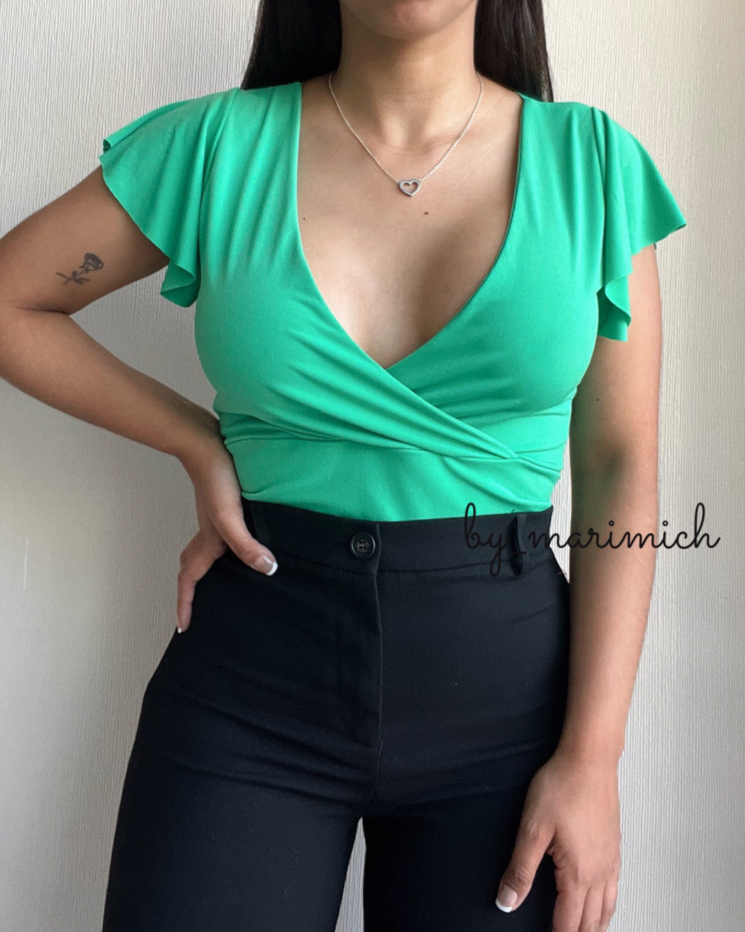 Top dup zara vuelitos verde